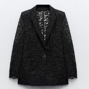 NWT Zara Single Button Lace Blazer